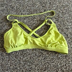 Lime green Athleta bikini top, perfect for Brat Summer!